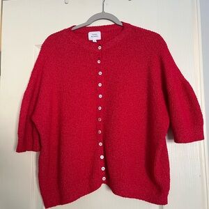 Red Button-Up Sweater